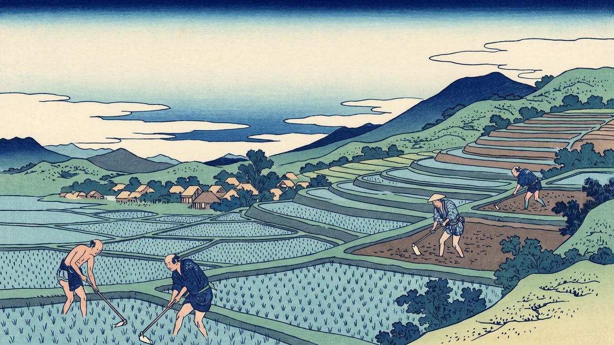 墾田永年私財法の浮世絵イラスト