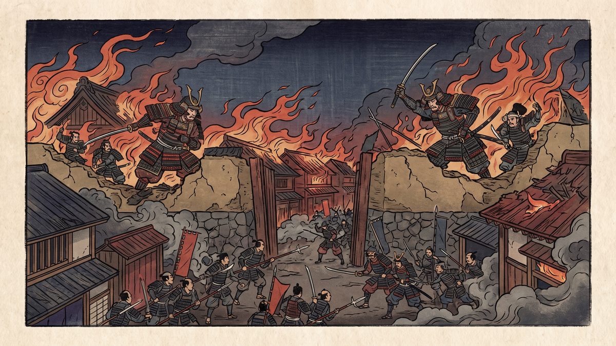 保元の乱の浮世絵イラスト