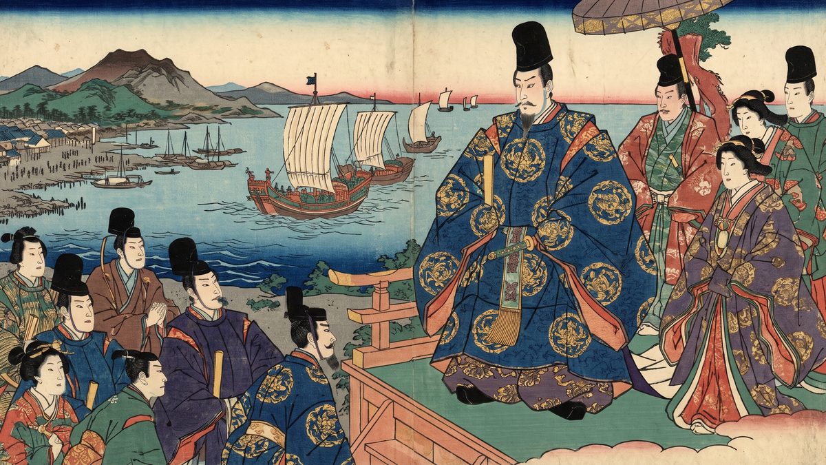 平清盛が太政大臣にの浮世絵イラスト