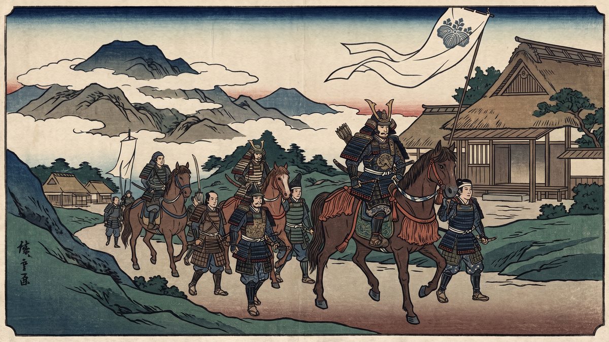 源頼朝が征夷大将軍にの浮世絵イラスト