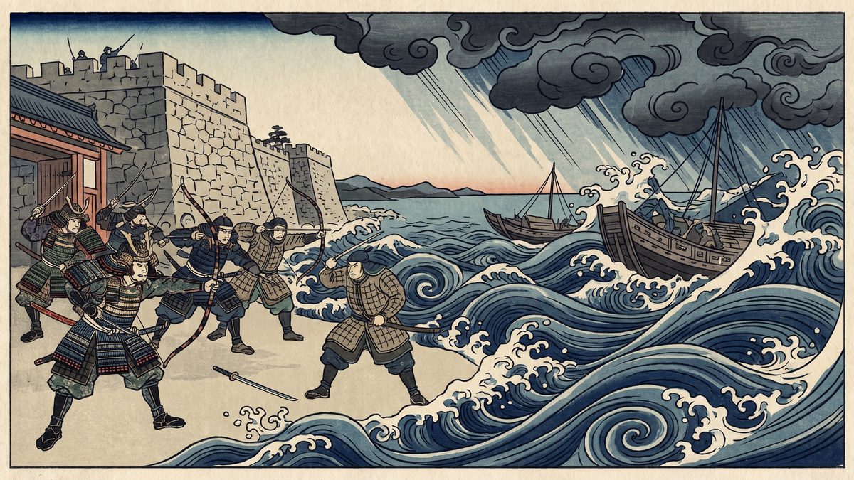 弘安の役（元寇）の浮世絵イラスト