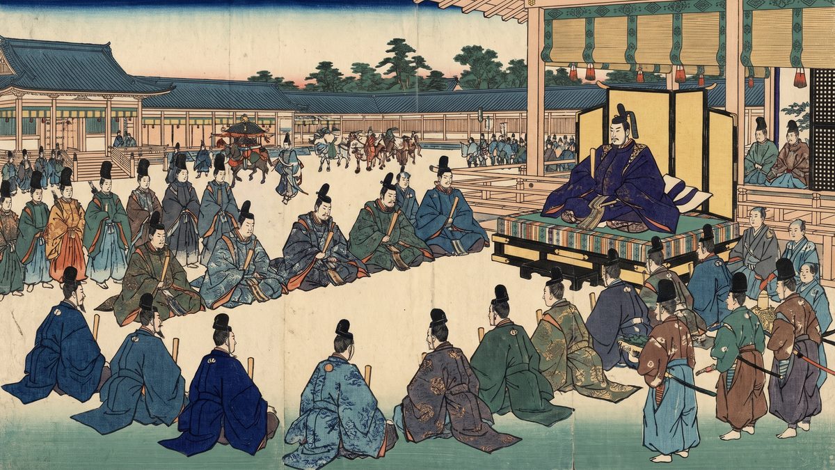 建武の新政の浮世絵イラスト