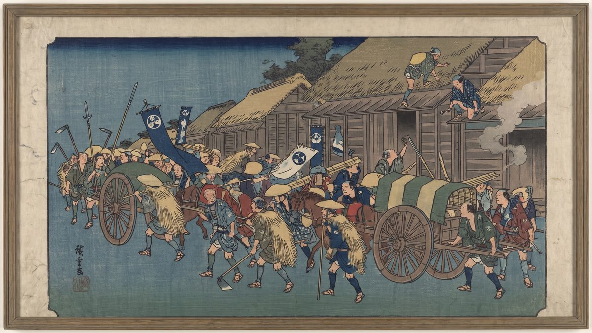 正長の土一揆の浮世絵イラスト