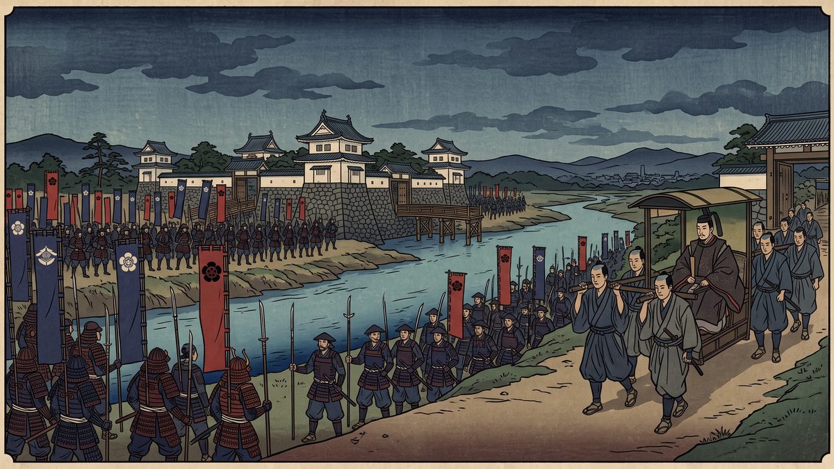 室町幕府の滅亡の浮世絵イラスト