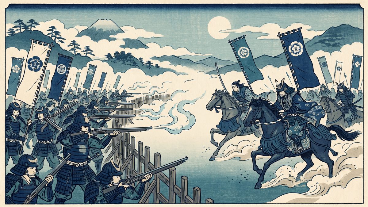 長篠の戦いの浮世絵イラスト
