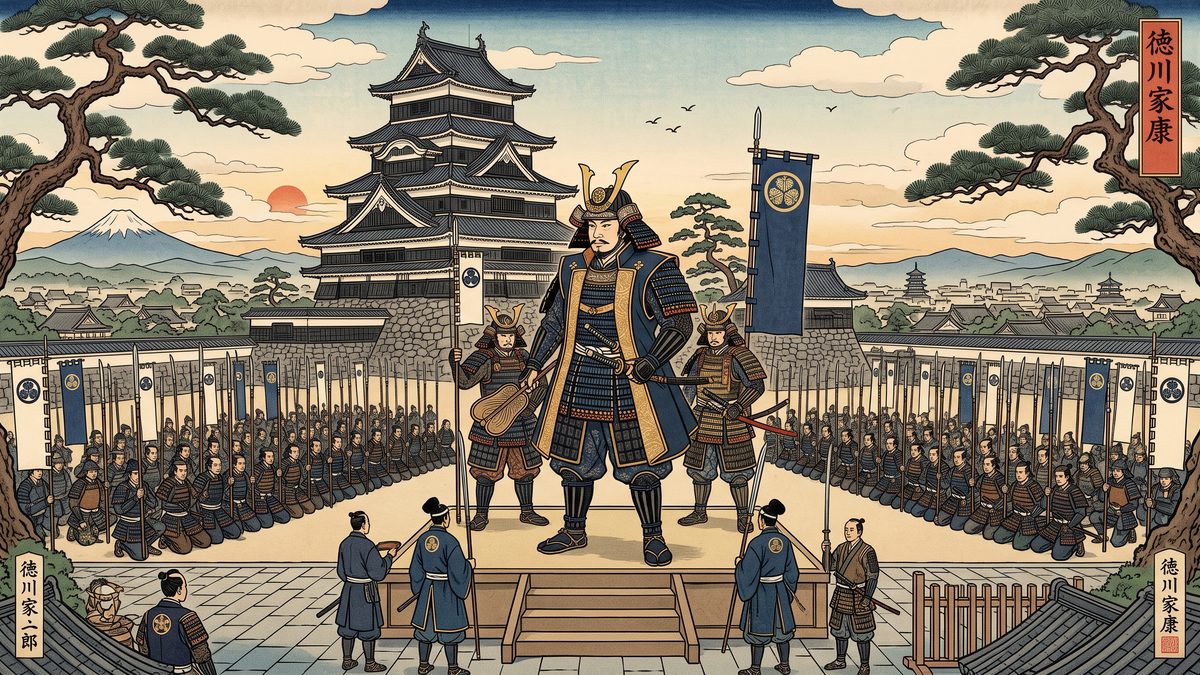 徳川家康が征夷大将軍に（江戸幕府成立）の浮世絵イラスト