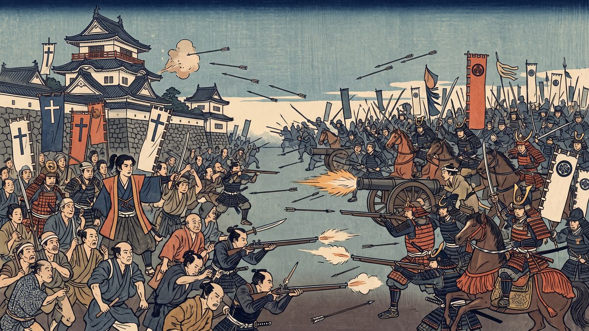 島原・天草一揆の浮世絵イラスト