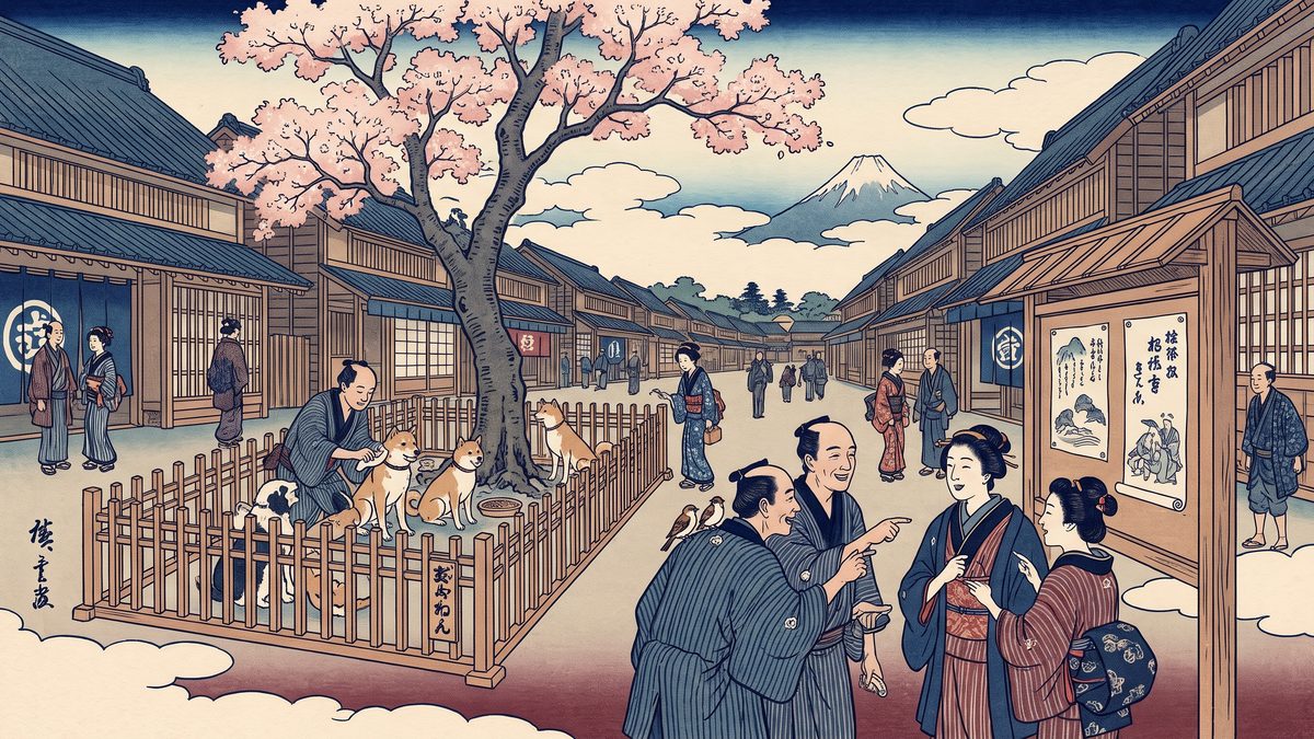 生類憐みの令（徳川綱吉）の浮世絵イラスト