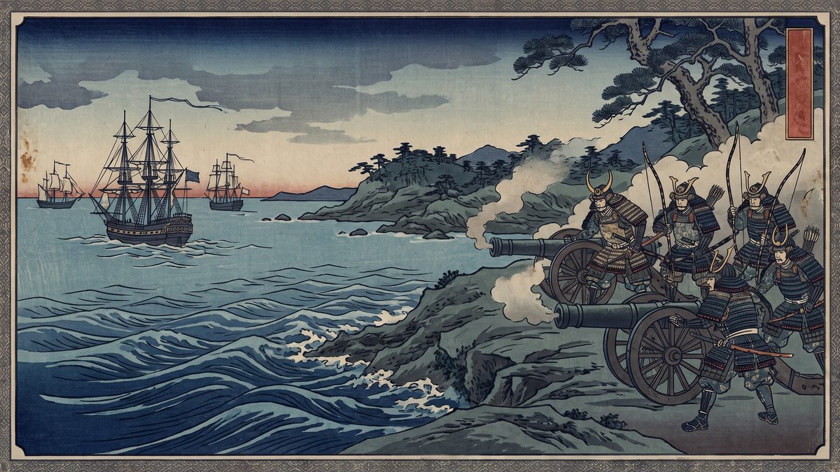 異国船打払令の浮世絵イラスト