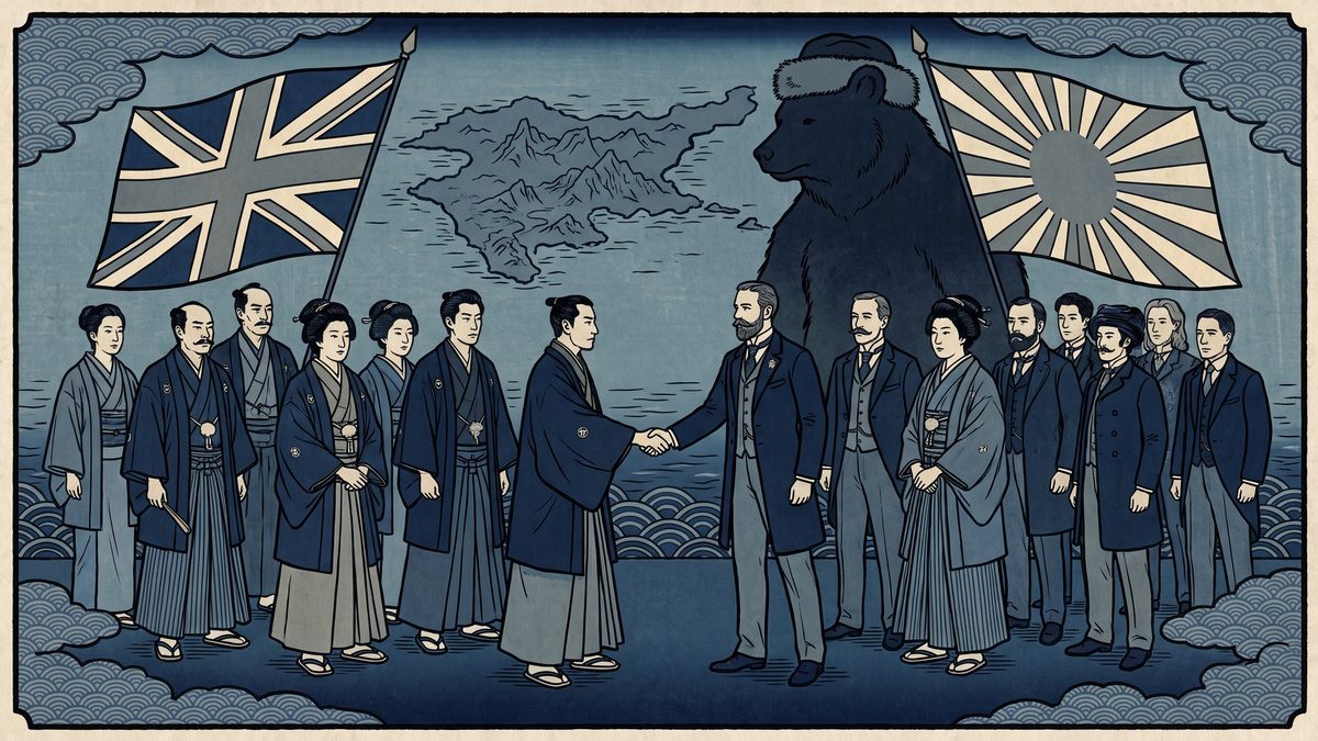 日英同盟の浮世絵イラスト