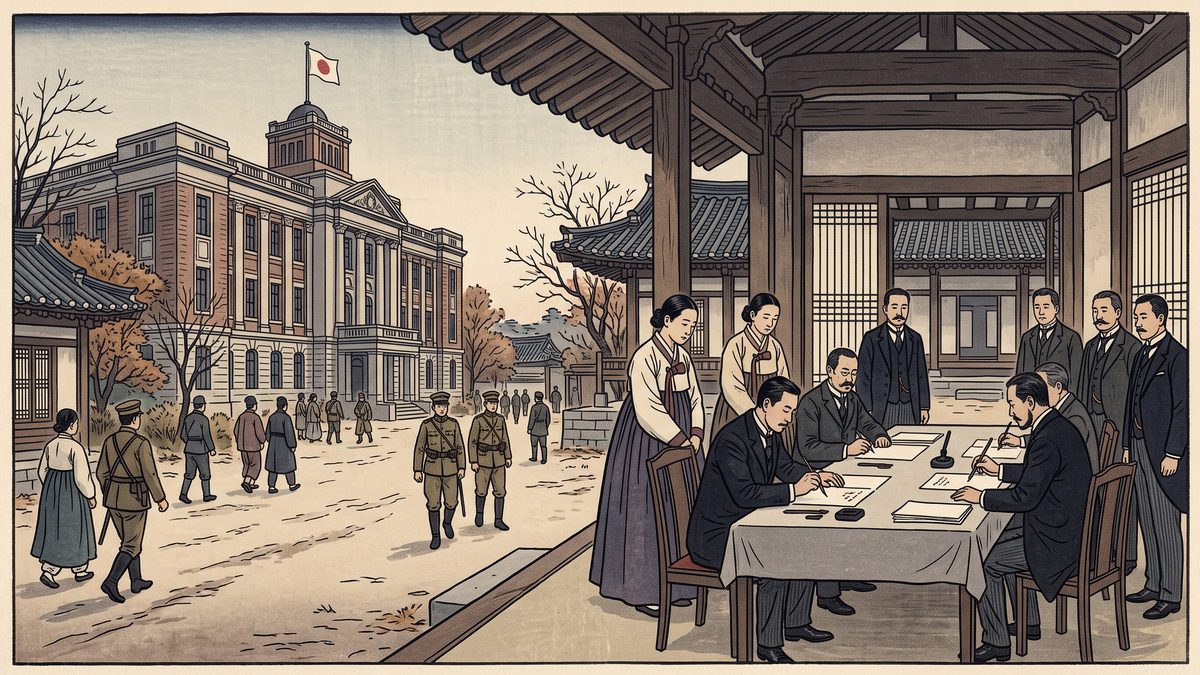 韓国併合の浮世絵イラスト