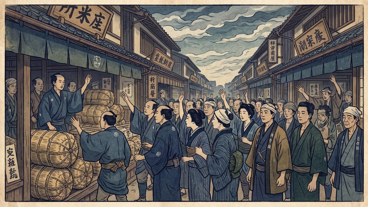 米騒動・原敬内閣の浮世絵イラスト