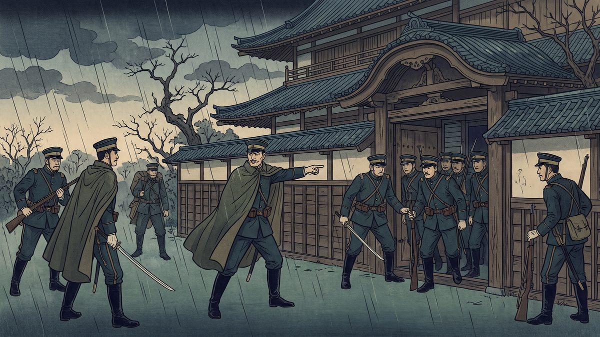 五・一五事件（犬養毅暗殺）の浮世絵イラスト