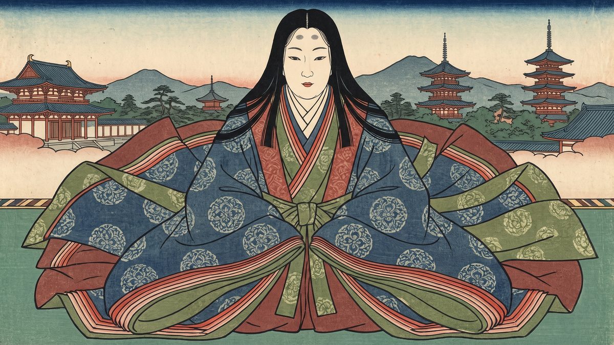 元明天皇の浮世絵イラスト