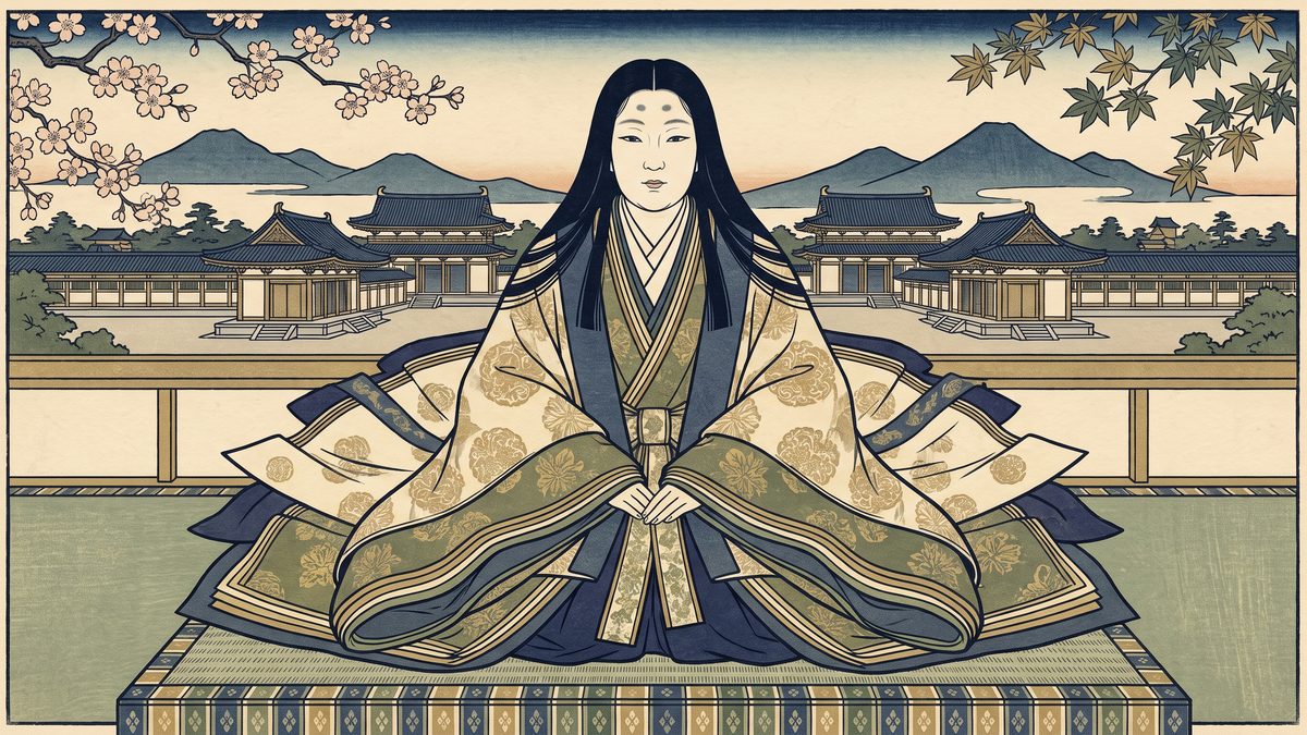 持統天皇の浮世絵イラスト