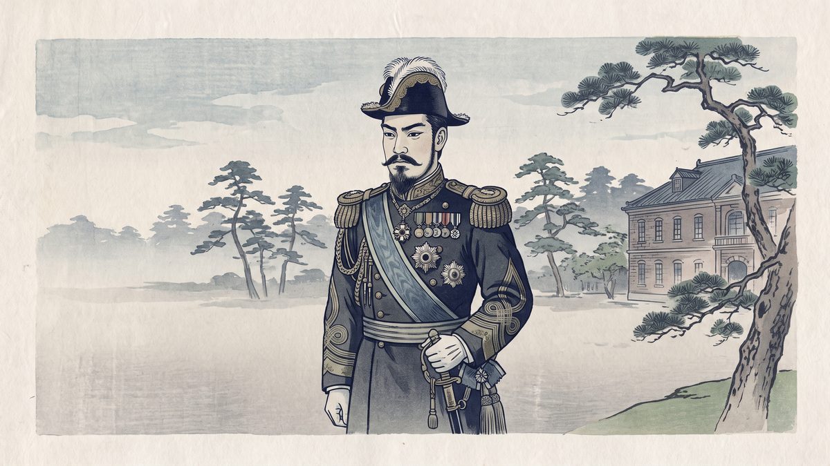 明治天皇の浮世絵イラスト