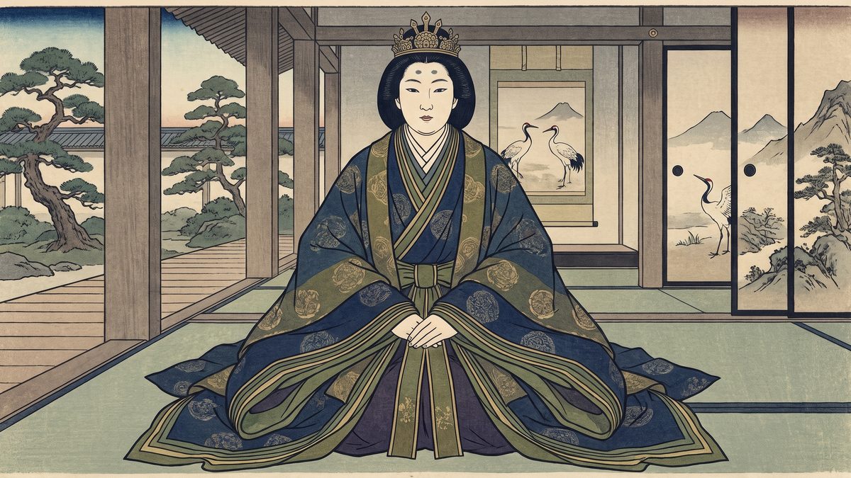 推古天皇の浮世絵イラスト