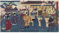 南北朝の合一の浮世絵イラスト