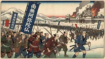 加賀の一向一揆の浮世絵イラスト