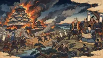 大坂夏の陣・武家諸法度の浮世絵イラスト