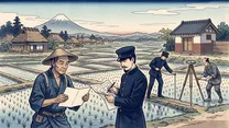 地租改正・徴兵令の浮世絵イラスト