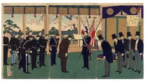 大日本帝国憲法の発布の浮世絵イラスト