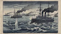 日清戦争（治外法権の撤廃も同年）の浮世絵イラスト