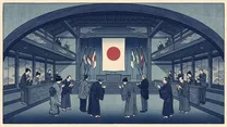 日ソ共同宣言・国際連合加盟の浮世絵イラスト