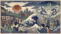 消費税の導入・冷戦の終結の浮世絵イラスト